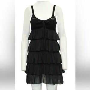 Cynthia Steffe black stretch ruffle date dress size large